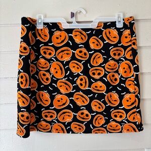 🔥5 for $25🔥Plus Size Stretchy Halloween Gothic Jack o Lantern Pumpkin Mini Skirt